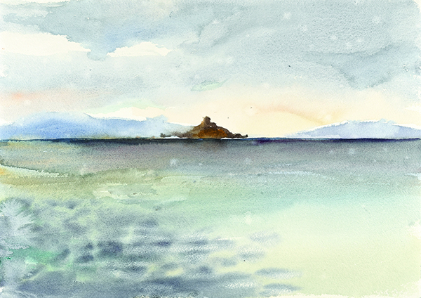 13 Οκτωβρίου ώρα 6 μ.μ ακουαρέλα σε χαρτί : 36 x 51 cm. Image